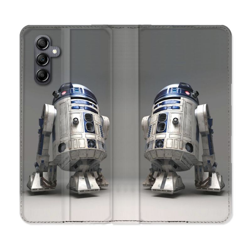 Housse Cuir Portefeuille Pour Samsung Galaxy A55 5G Star Wars - R2D2