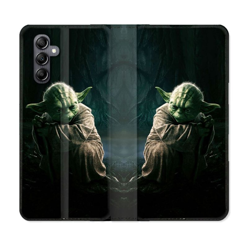 Housse Cuir Portefeuille Pour Samsung Galaxy A55 5G Star Wars - Yoda sombre