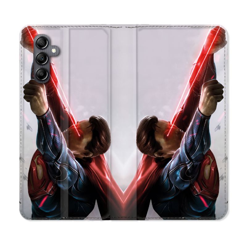 Housse Cuir Portefeuille Pour Samsung Galaxy A55 5G Superman Laser