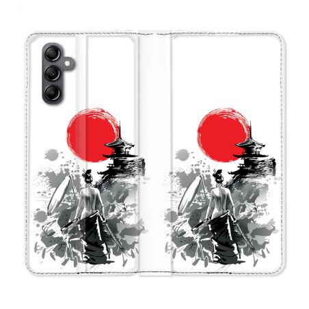 Housse Cuir Portefeuille Pour Samsung Galaxy A55 5G Voyage Japon Femme