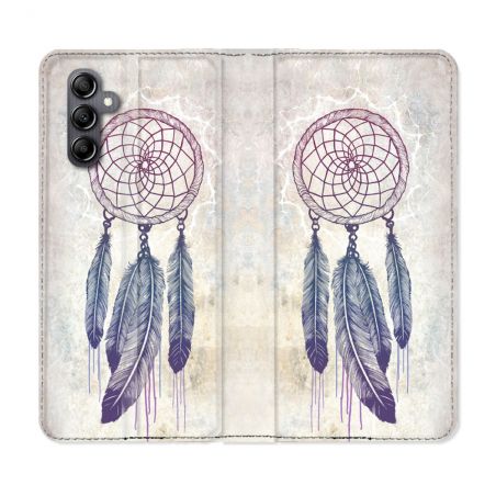 Housse Cuir Portefeuille Pour Samsung Galaxy A55 5G Zen Attrape Reve Blanc