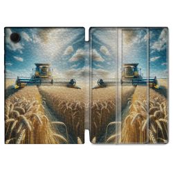 Housse Smart Cover Pour Samsung Galaxy Tab A9 Agriculture Moissonneuse Blé