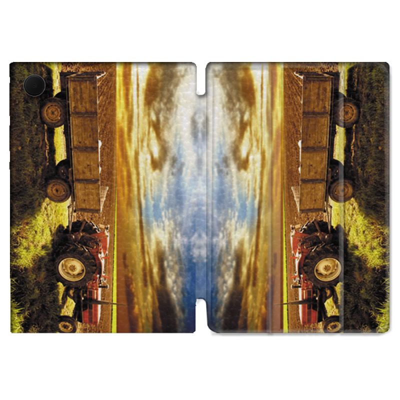 Housse Smart Cover Pour Samsung Galaxy Tab A9 Agriculture Tracteur Color