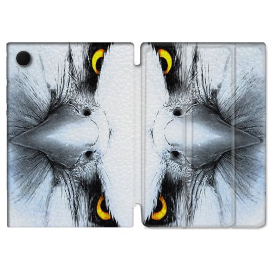 Housse Smart Cover Pour Samsung Galaxy Tab A9 Animal Aigle Royal Blanc