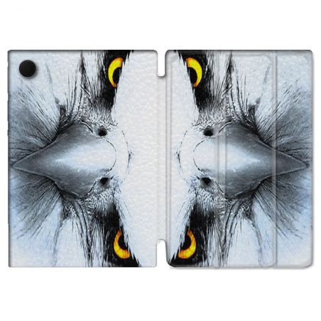 Housse Smart Cover Pour Samsung Galaxy Tab A9 Animal Aigle Royal Blanc