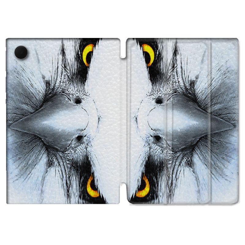 Housse Smart Cover Pour Samsung Galaxy Tab A9 Animal Aigle Royal Blanc