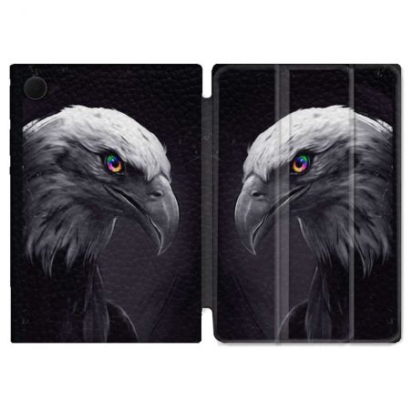 Housse Smart Cover Pour Samsung Galaxy Tab A9 Animal Aigle Royal Noir