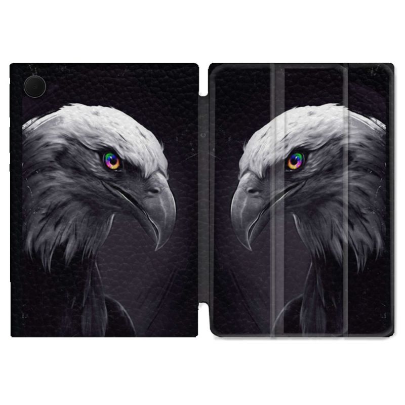 Housse Smart Cover Pour Samsung Galaxy Tab A9 Animal Aigle Royal Noir