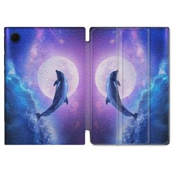 Housse Smart Cover Pour Samsung Galaxy Tab A9 Animal Dauphin Vague