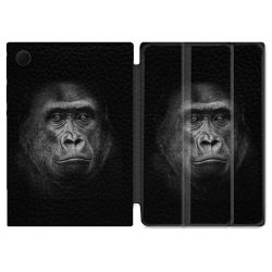 Housse Smart Cover Pour Samsung Galaxy Tab A9 Animal Gorille Noir