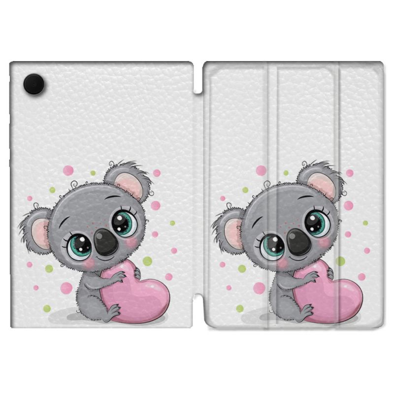 Housse Smart Cover Pour Samsung Galaxy Tab A9 Animal Koala Cœur
