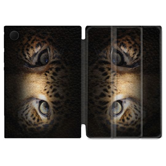 Housse Smart Cover Pour Samsung Galaxy Tab A9 Animal Leopard Yeux