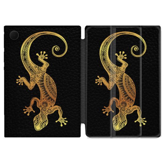 Housse Smart Cover Pour Samsung Galaxy Tab A9 Animal Lezard Noir