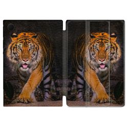 Housse Smart Cover Pour Samsung Galaxy Tab A9 Animal Tigre Jungle