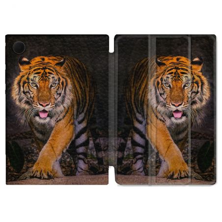 Housse Smart Cover Pour Samsung Galaxy Tab A9 Animal Tigre Jungle