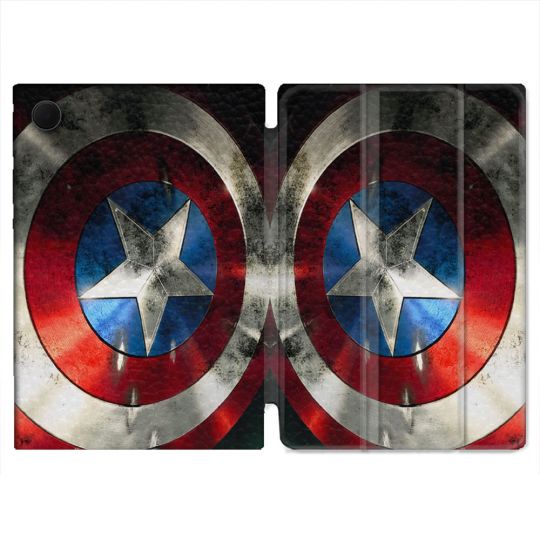 Housse Smart Cover Pour Samsung Galaxy Tab A9 Captain America Bouclier