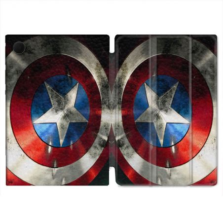 Housse Smart Cover Pour Samsung Galaxy Tab A9 Captain America Bouclier
