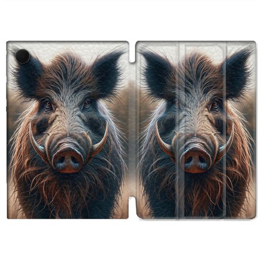 Housse Smart Cover Pour Samsung Galaxy Tab A9 Chasse Sanglier Attaque