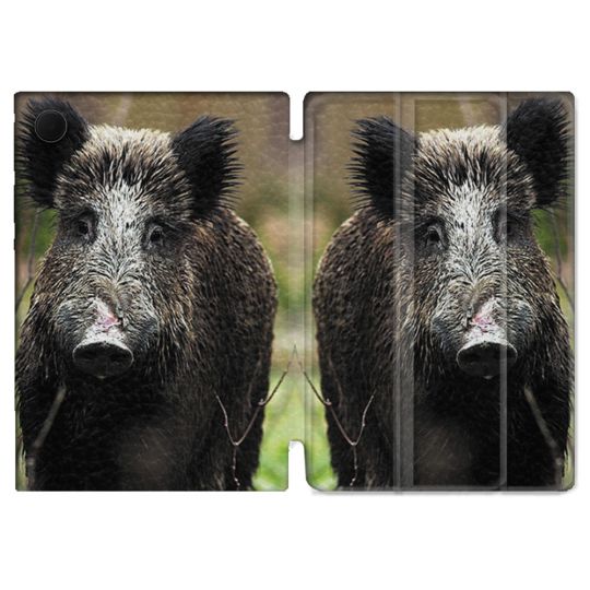 Housse Smart Cover Pour Samsung Galaxy Tab A9 Chasse Sanglier bois