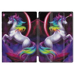 Housse Smart Cover Pour Samsung Galaxy Tab A9 Fantastique Licorne Arc en ciel