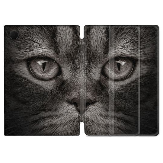 Housse Smart Cover Pour Samsung Galaxy Tab A9 Plus Animal Chat Gris