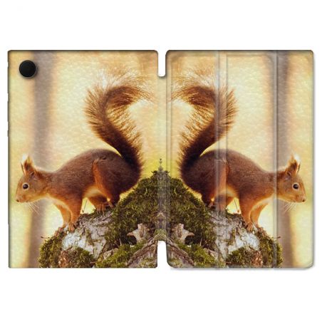 Housse Smart Cover Pour Samsung Galaxy Tab A9 Plus Animal Ecureuil Bois