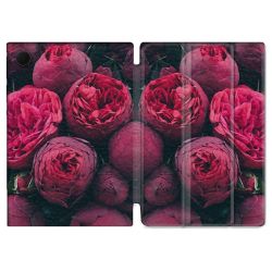 Housse Smart Cover Pour Samsung Galaxy Tab A9 Fleur Pivoine