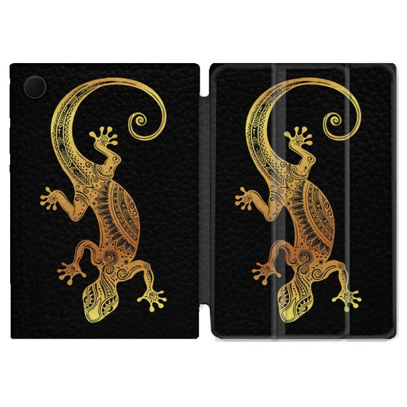 Housse Smart Cover Pour Samsung Galaxy Tab A9 Plus Animal Lezard Noir