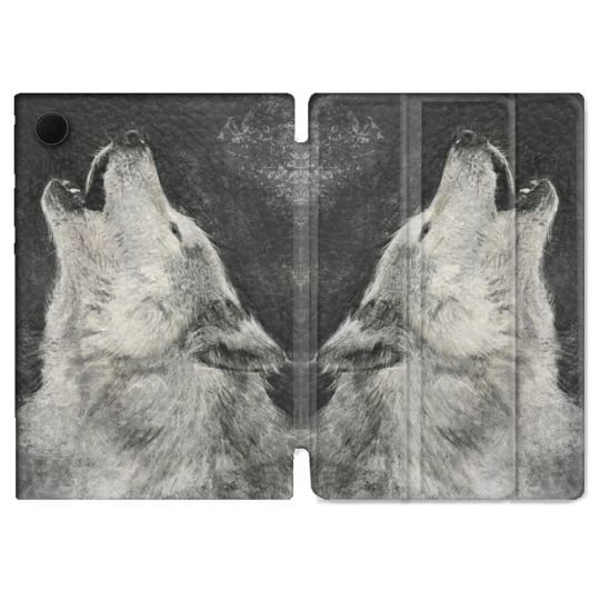Housse Smart Cover Pour Samsung Galaxy Tab A9 Plus Animal Loup Hurlement