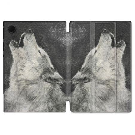 Housse Smart Cover Pour Samsung Galaxy Tab A9 Plus Animal Loup Hurlement