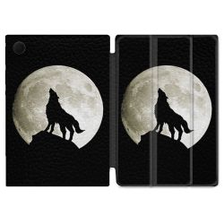Housse Smart Cover Pour Samsung Galaxy Tab A9 Plus Animal Loup Noir