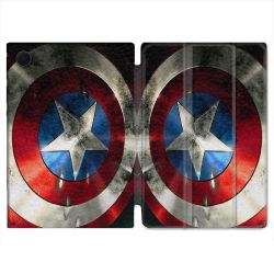 Housse Smart Cover Pour Samsung Galaxy Tab A9 Plus Captain America Bouclier