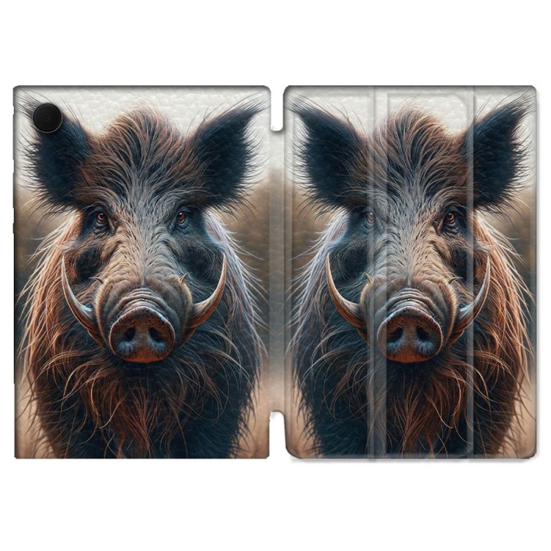 Housse Smart Cover Pour Samsung Galaxy Tab A9 Plus Chasse Sanglier Attaque