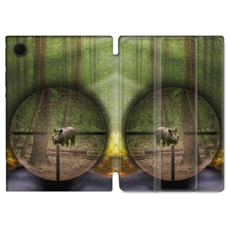 Housse Smart Cover Pour Samsung Galaxy Tab A9 Plus Chasse Sanglier Viseur
