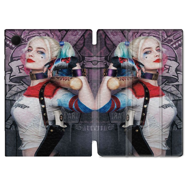Housse Smart Cover Pour Samsung Galaxy Tab A9 Harley Quinn Batte
