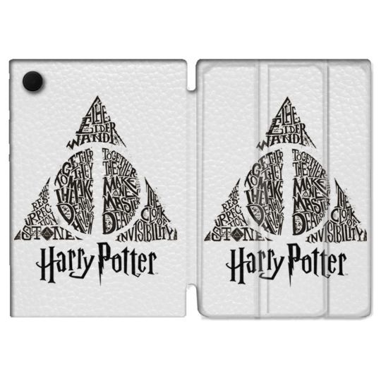 Housse Smart Cover Pour Samsung Galaxy Tab A9 Harry Potter Hollows triangle Blanc