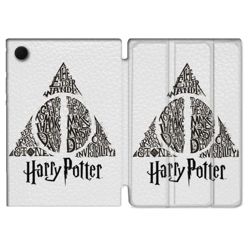 Housse Smart Cover Pour Samsung Galaxy Tab A9 Harry Potter Hollows triangle Blanc