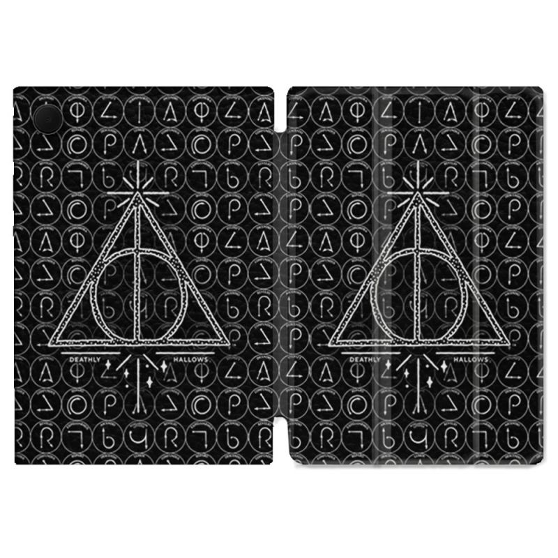 Housse Smart Cover Pour Samsung Galaxy Tab A9 Harry Potter Hollows Triangle Noir