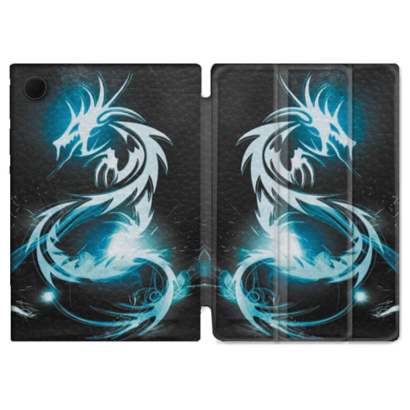 Housse Smart Cover Pour Samsung Galaxy Tab A9 Plus Fantastique Dragon Bleu