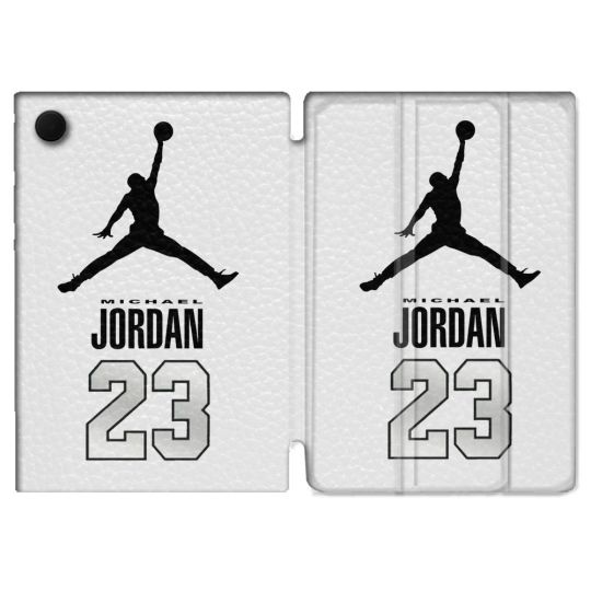 Housse Smart Cover Pour Samsung Galaxy Tab A9 Jordan 23 Blanc