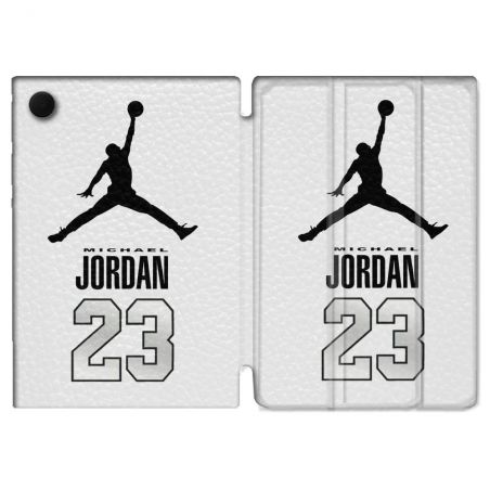 Housse Smart Cover Pour Samsung Galaxy Tab A9 Jordan 23 Blanc