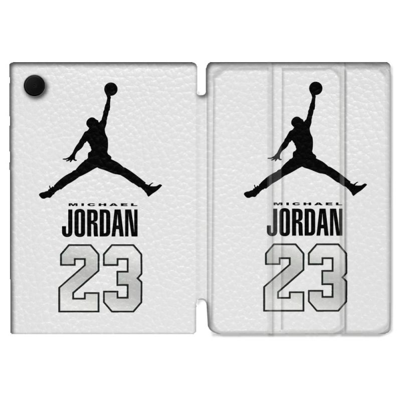 Housse Smart Cover Pour Samsung Galaxy Tab A9 Jordan 23 Blanc