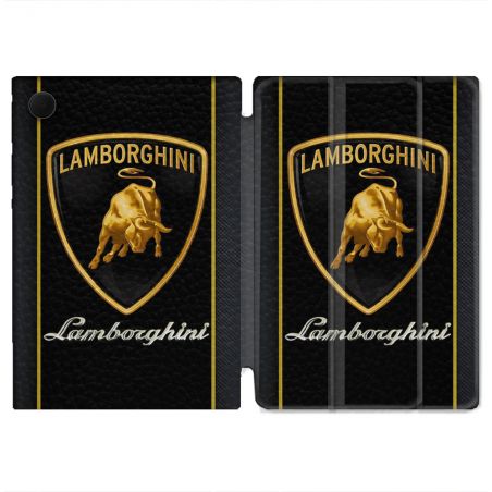 Housse Smart Cover Pour Samsung Galaxy Tab A9 Lamborghini Carbone