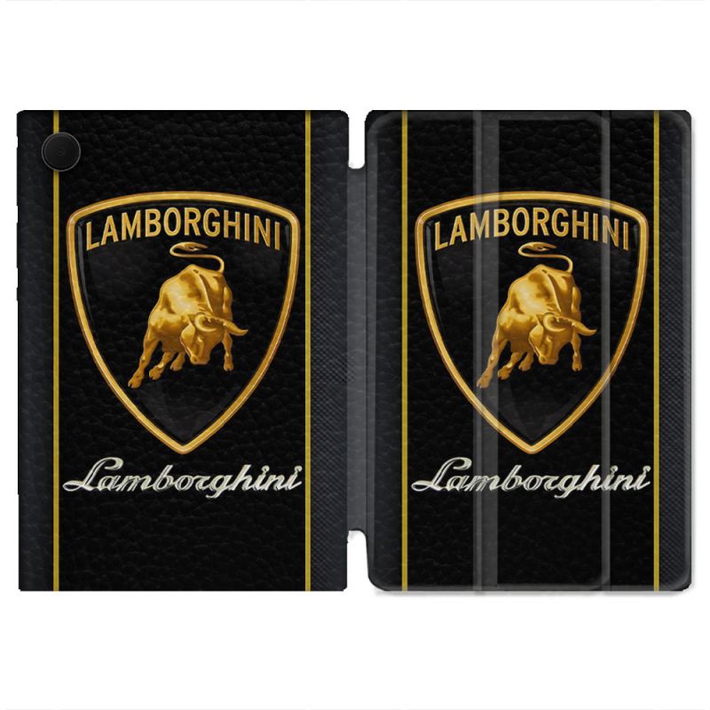 Housse Smart Cover Pour Samsung Galaxy Tab A9 Lamborghini Carbone