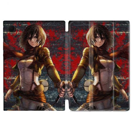 Housse Smart Cover Pour Samsung Galaxy Tab A9 Manga Attaque Titans Mikasa