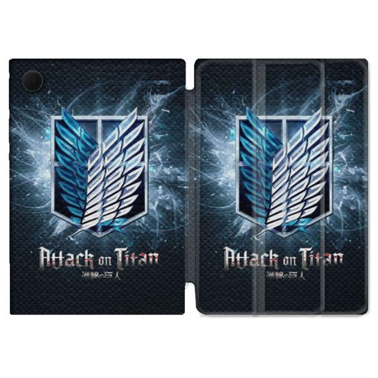 Housse Smart Cover Pour Samsung Galaxy Tab A9 Manga Attaque Titans Noir