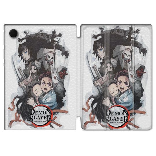 Housse Smart Cover Pour Samsung Galaxy Tab A9 Manga Demon Slayer Blanc