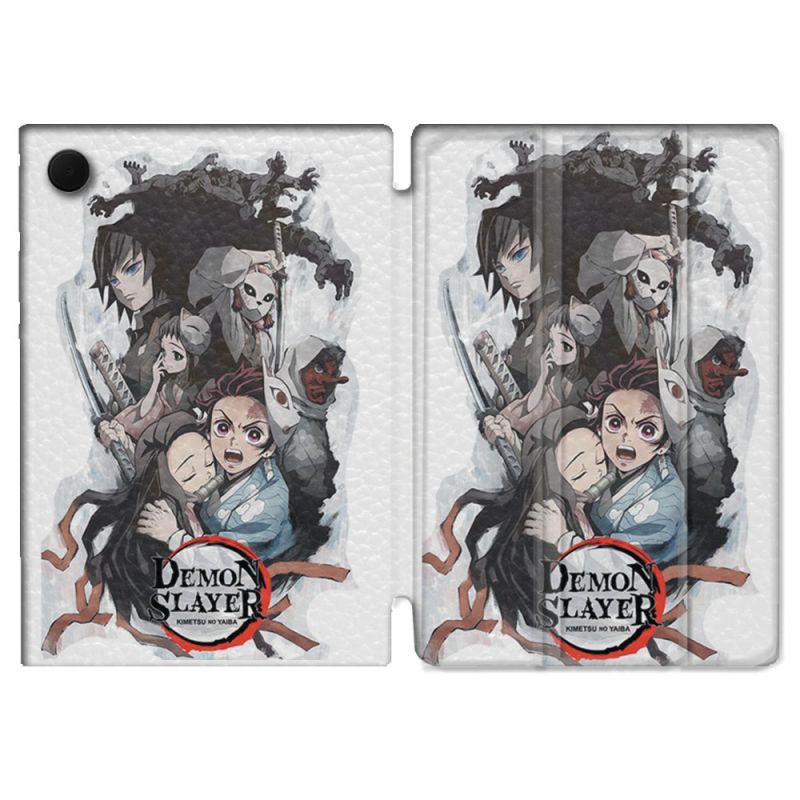 Housse Smart Cover Pour Samsung Galaxy Tab A9 Manga Demon Slayer Blanc