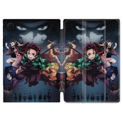 Housse Smart Cover Pour Samsung Galaxy Tab A9 Manga Demon Slayer Noir