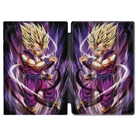 Housse Smart Cover Pour Samsung Galaxy Tab A9 Manga Dragon Ball Sangohan Violet